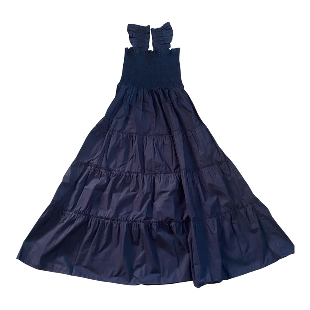 Quince Navy Blue Tiered Midi Dress - Picture 2 of 5